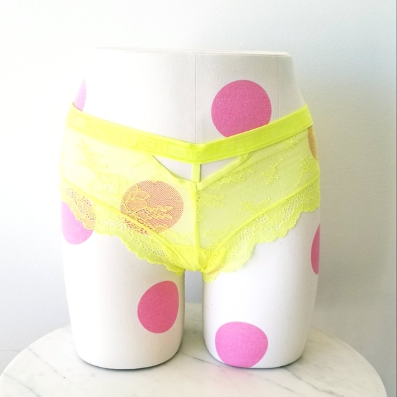 Victoria's Secret Very Sexy Lace Cheeky Panty Neon Logo Waistband Cutouts NWT - Picture 2 of 12
